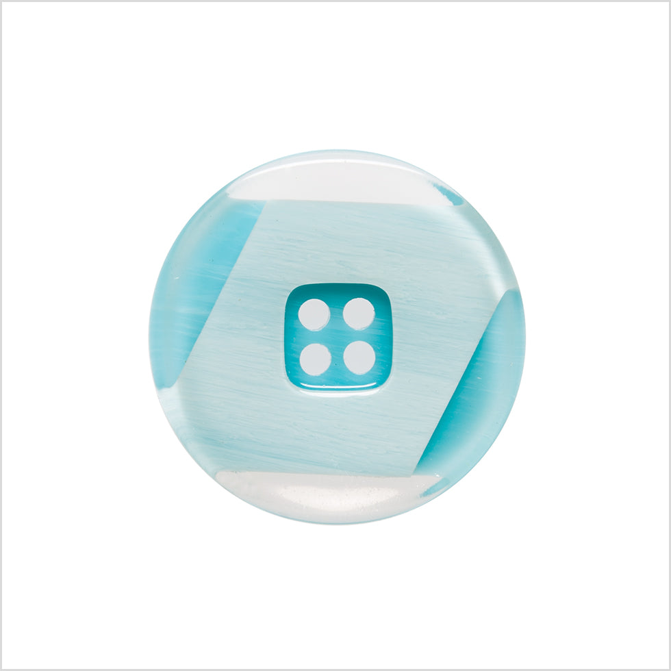 Italian Teal Abstract Semi-Clear 2-Hole Plastic Button - 36L/23mm - Joann Fabrics