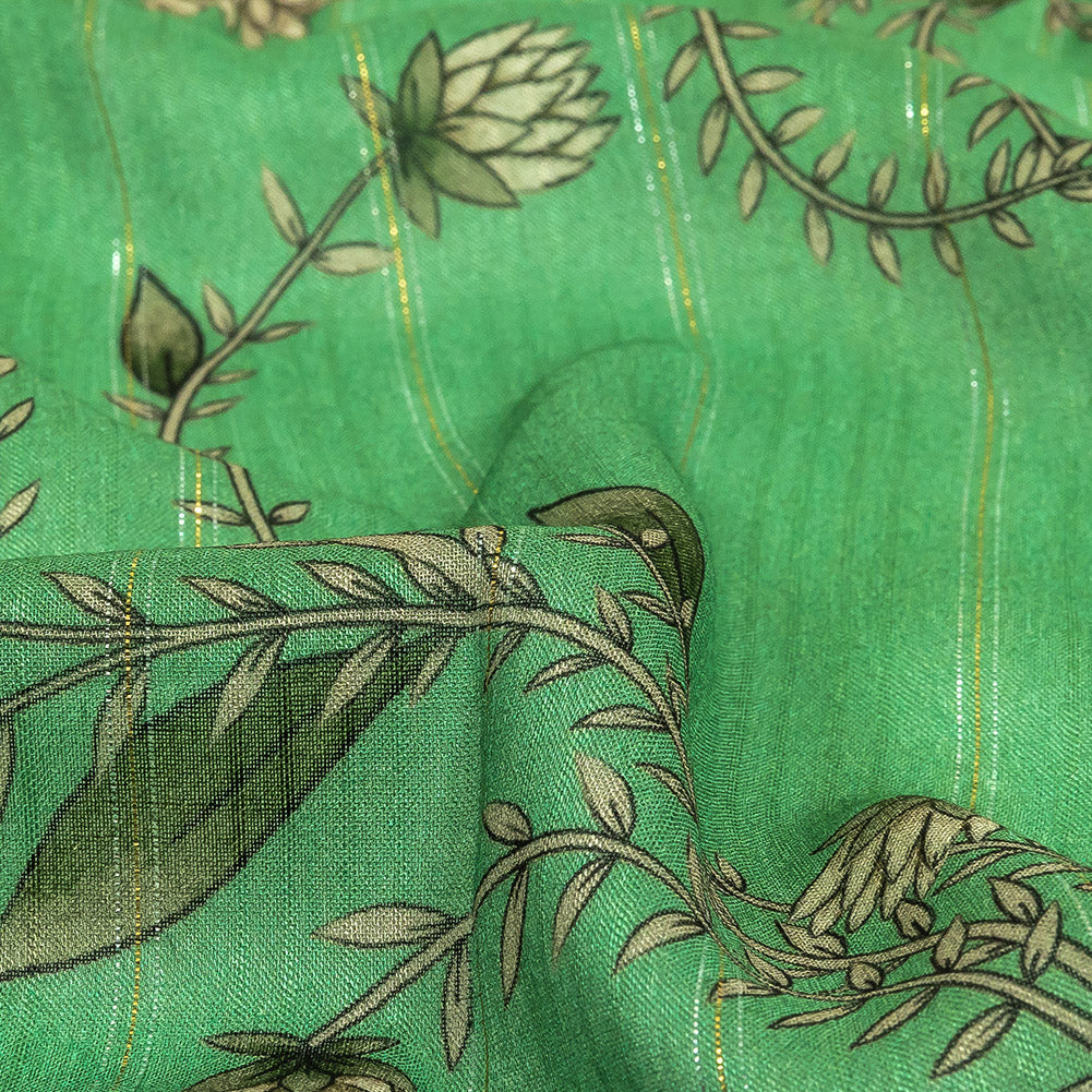 Mood Exclusive Greenbriar Vines Victorious Metallic Pinstriped Viscose Dobby - Joann Fabrics