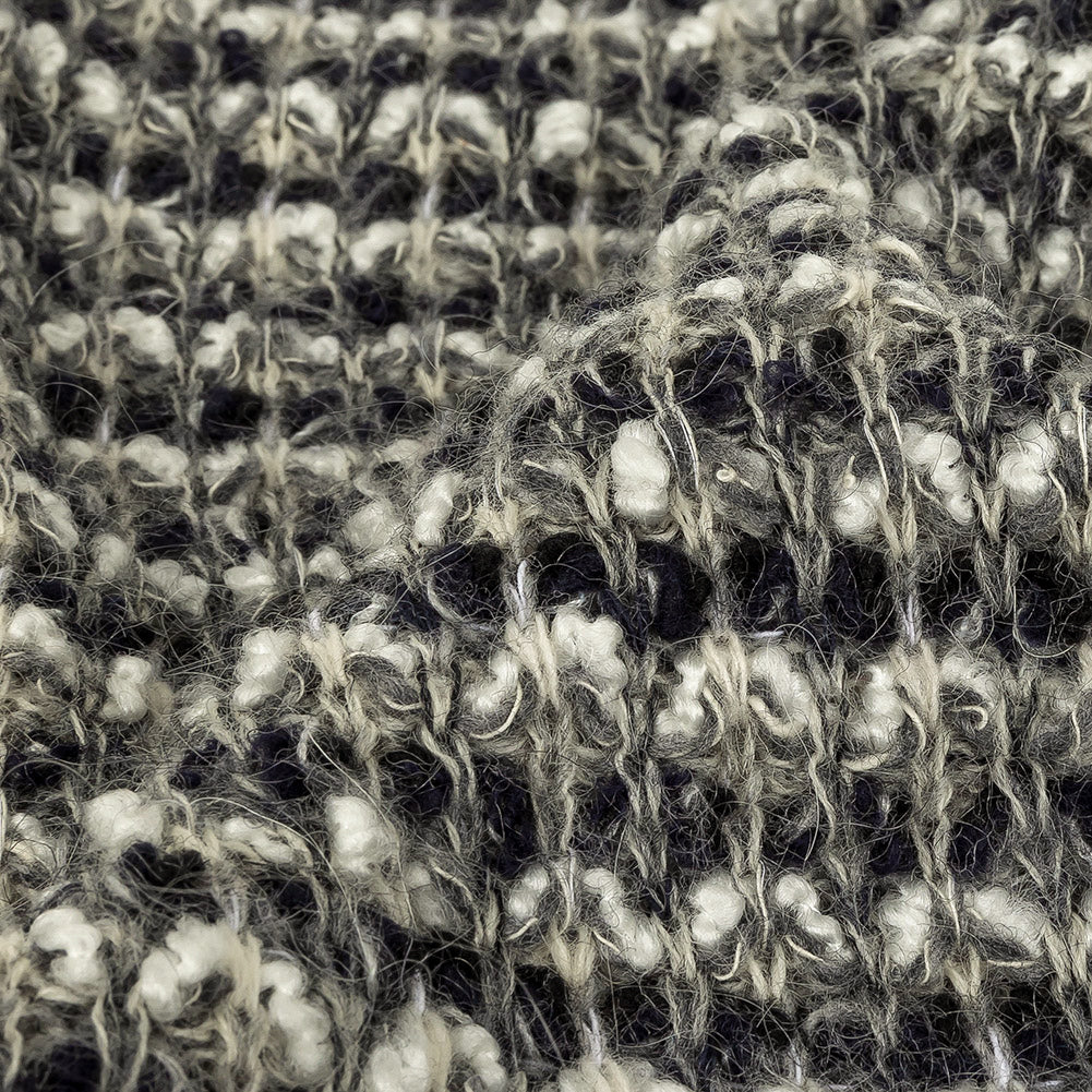 Sugar Swizzle, Gray, and Navy Textured Stripes Chunky Sweater Knit - Joann Fabrics