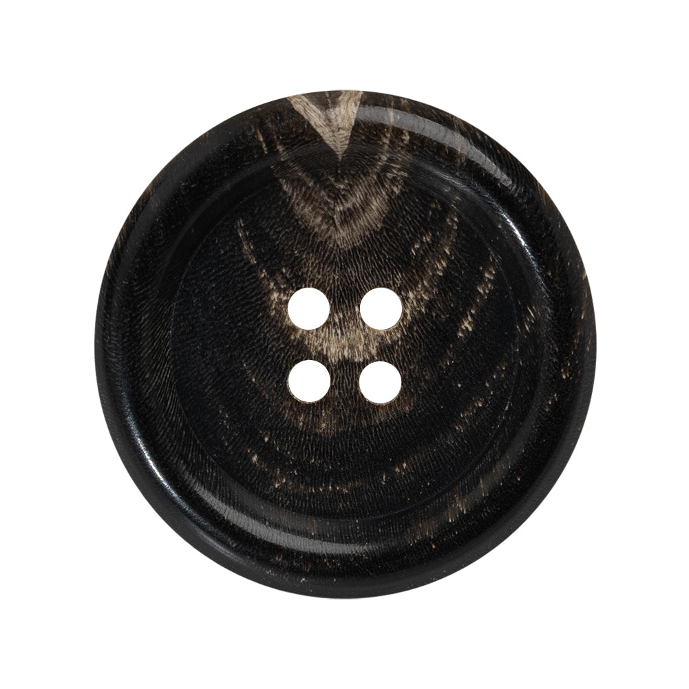 Plastic 4-Hole Button - 44L/28mm - Brown and Beige Swirled Rolled Rim - Joann Fabrics
