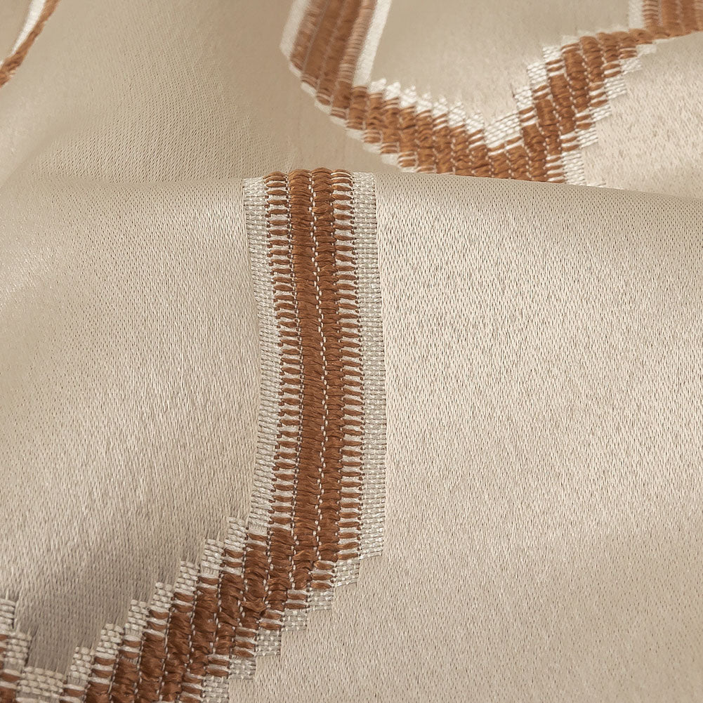 British Imported Copper Satin-Faced Geometric Drapery Jacquard - Joann Fabrics