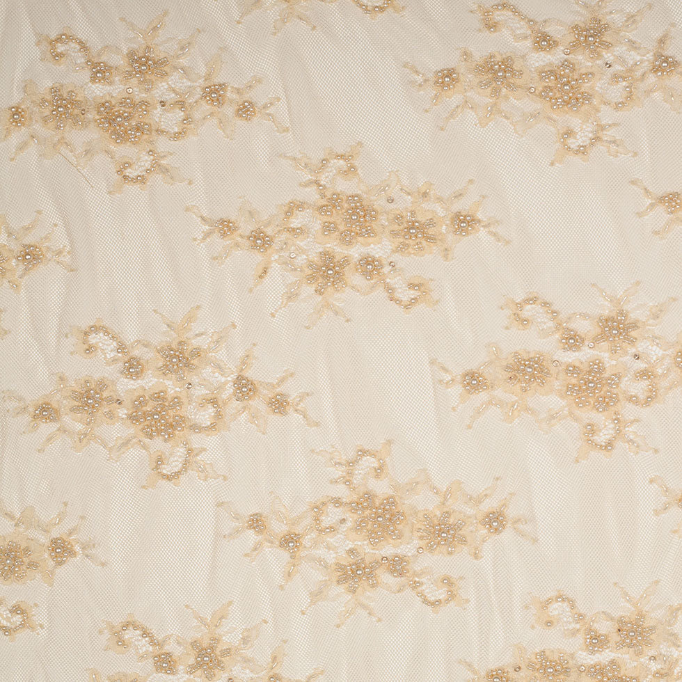 Beaded Lace - Beige Floral - Joann Fabrics