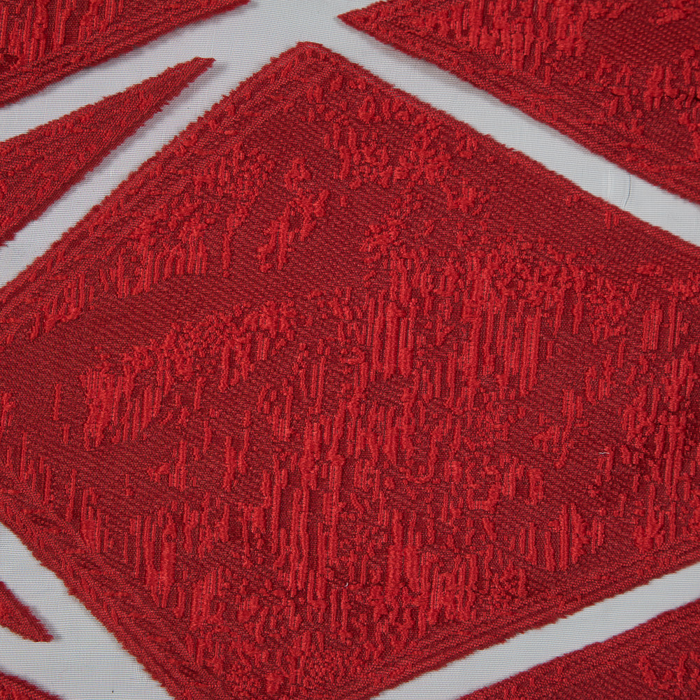 Red Geometric Burnout Jacquard - Joann Fabrics