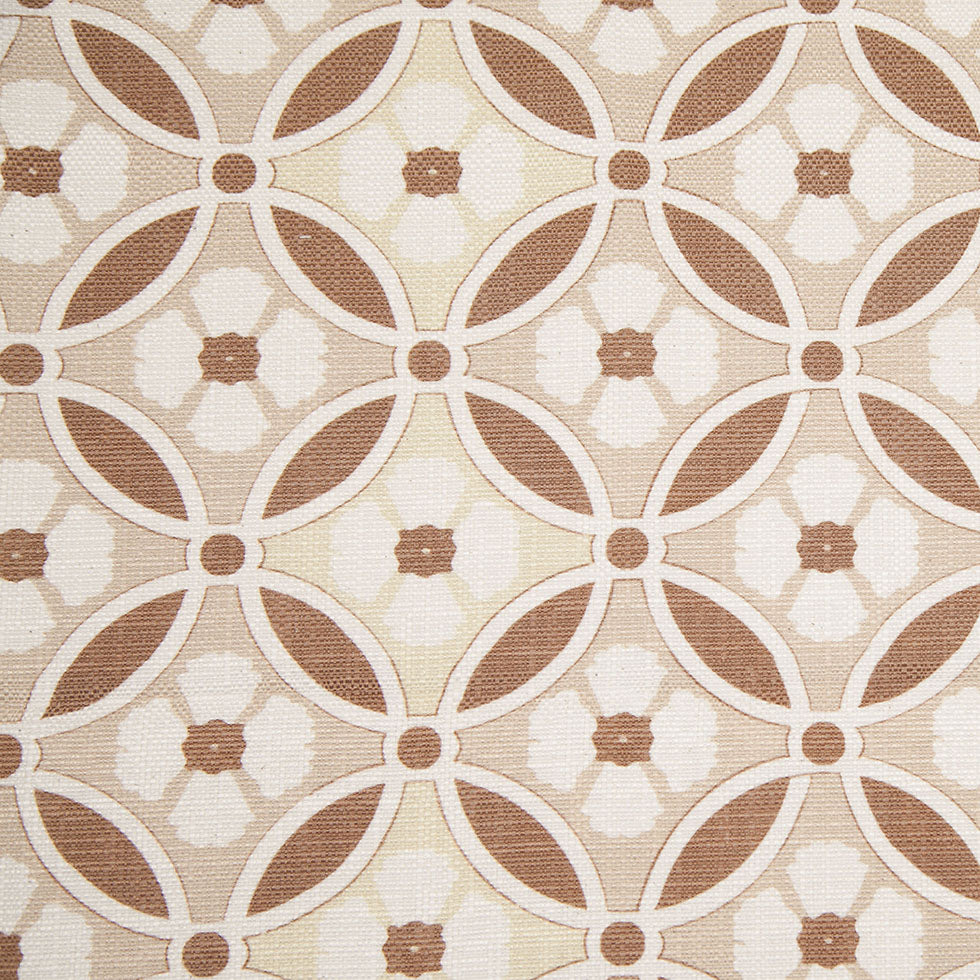 Spanish Brown/Beige Floral Geometric Poly/Cotton Canvas - Joann Fabrics