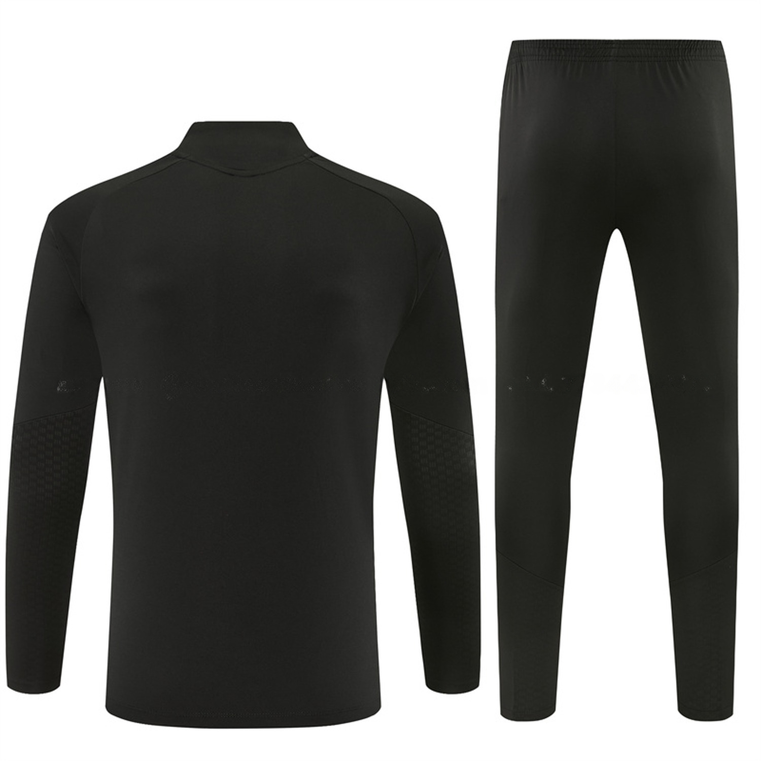 Manchester United 26-27 Kids Long Sleeve Training Set - Pure Black Top & Pure Black Pants - UnitedFutballJersey
