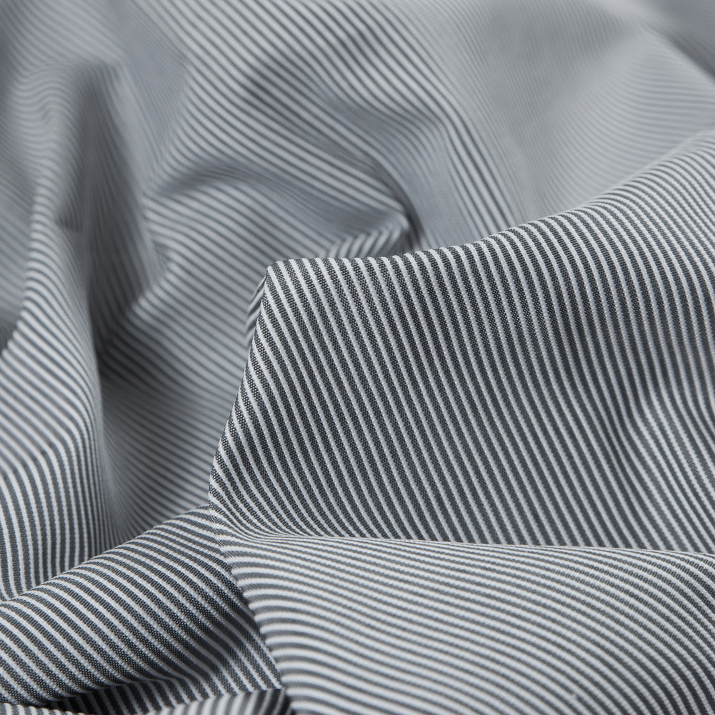 White and Cool Gray Striped Polyester Woven - Joann Fabrics