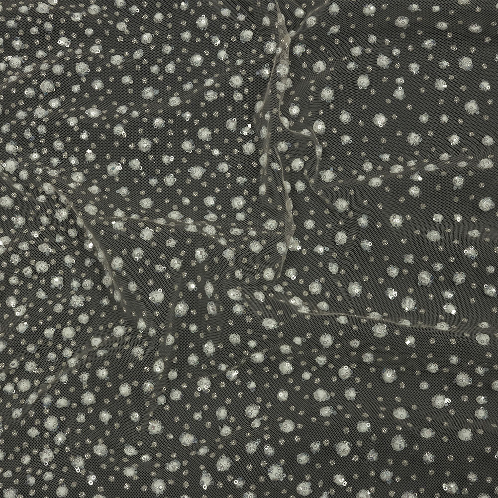 3D Glitter Tulle - Champagne and White Puffy Spots Gradient - Joann Fabrics