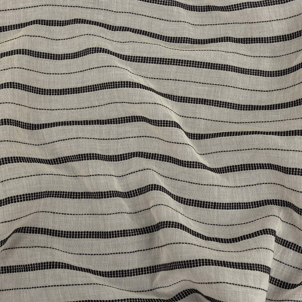 Famous Australian Designer Ivory Cotton Voile with Phantom Woven Pinstripes - Joann Fabrics