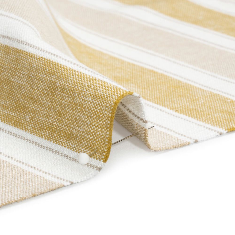 Slubbed Cotton Blend Woven - Pollen Wide Stripes - British Imported - Joann Fabrics