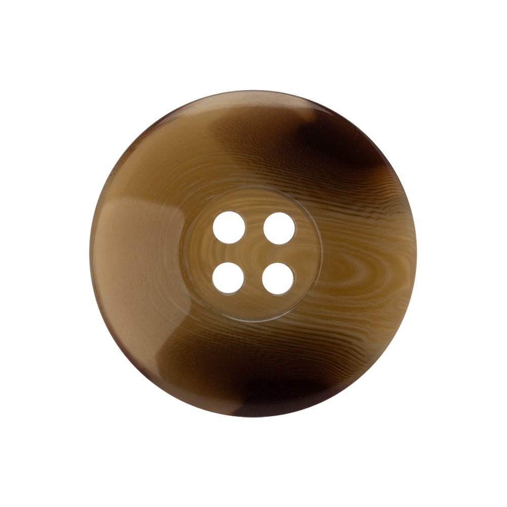 Plastic 4-Hole Button - 40L/25.5mm - Tan and Brown Swirls Shallow Ink Well - Joann Fabrics