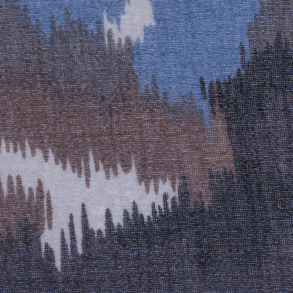 Blue/Brown Abstract Printed Polyester Chiffon - Joann Fabrics