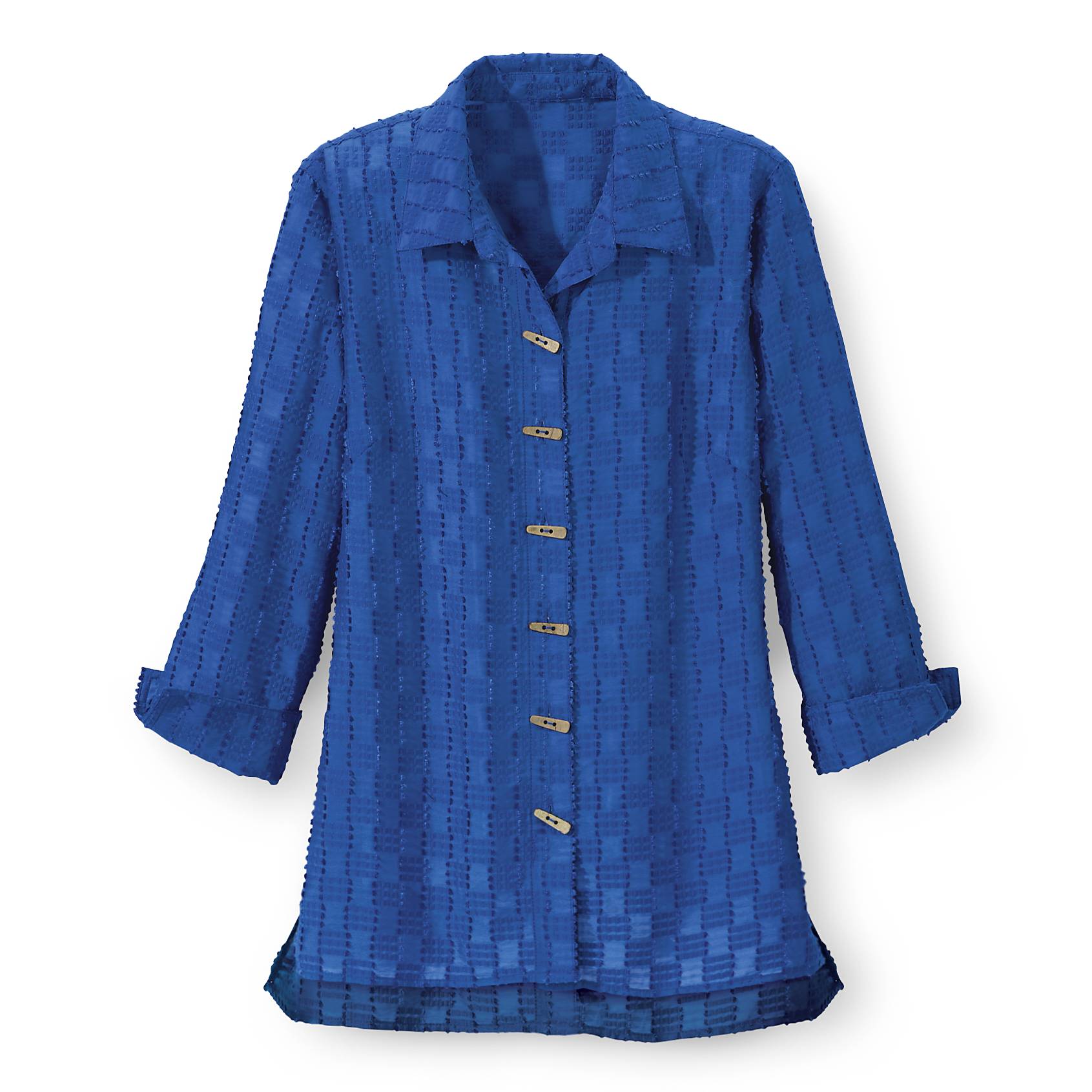 Button Front Jacquard Textured Tunic - Northstyle Catalog