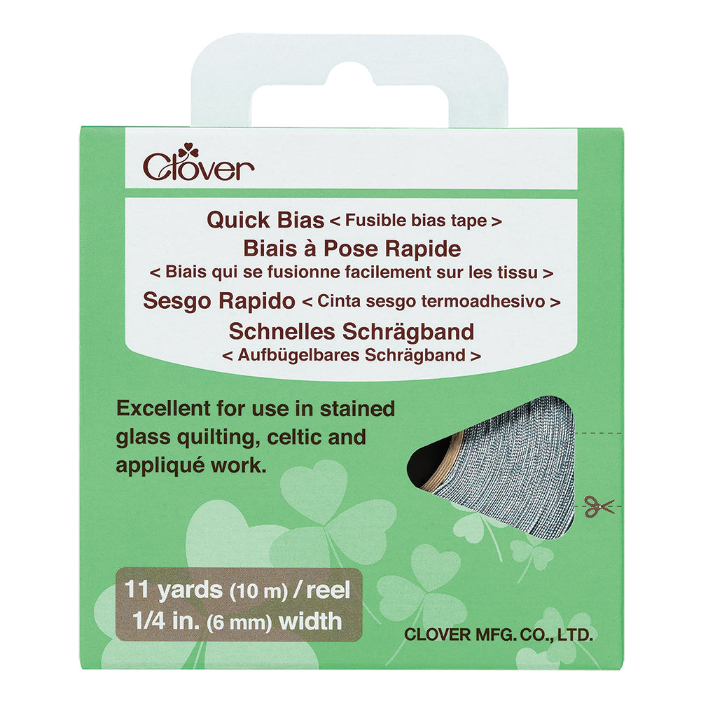 Clover Quick Bias - Silver Fusible Bias Tape - 11yds x 0.25