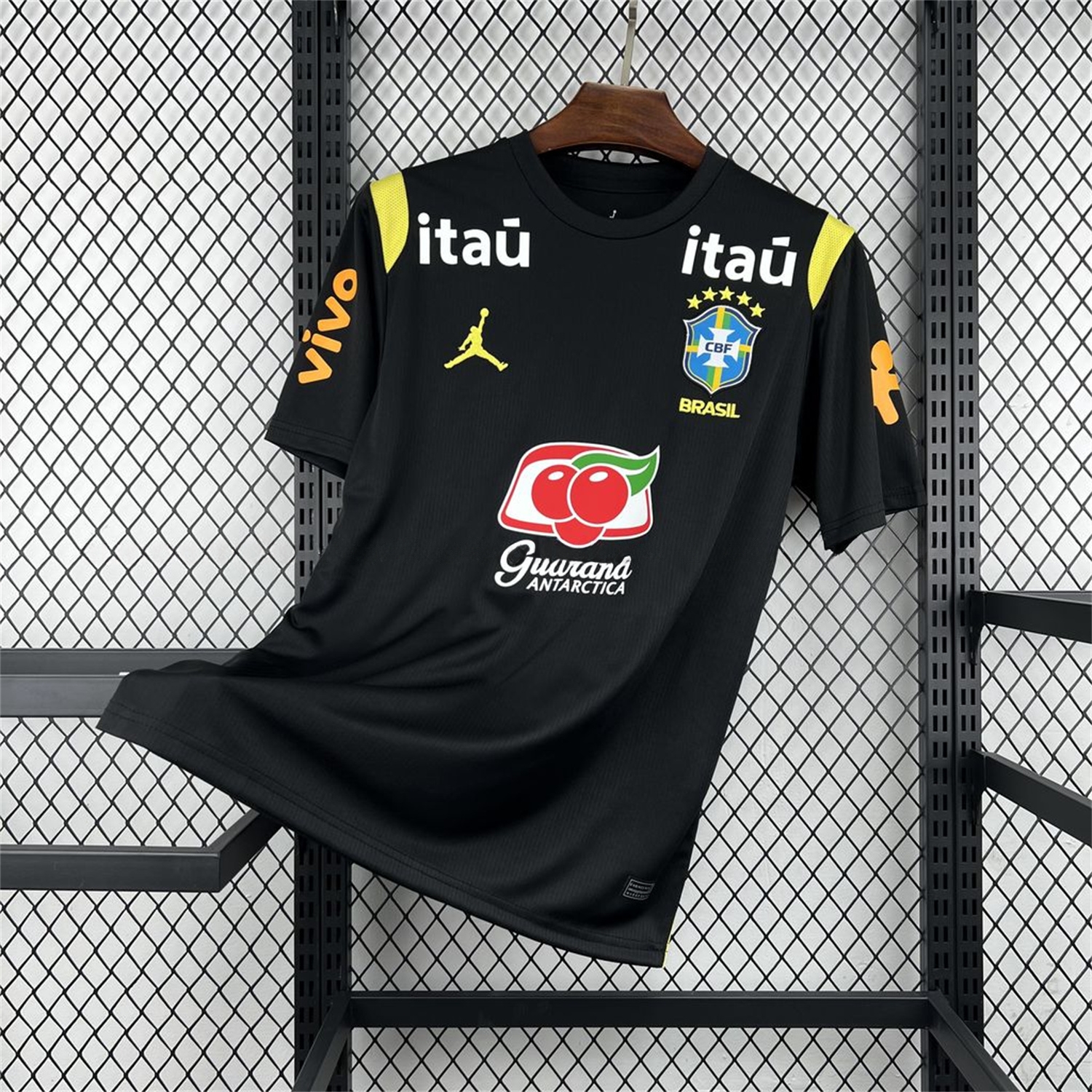 Brazil 2026 Black Yellow Pre-Match Jersey - Fans Version - UnitedFutballJersey