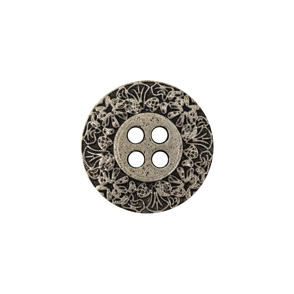 Italian Silver Floral Metal Button - 30L/19mm - Joann Fabrics