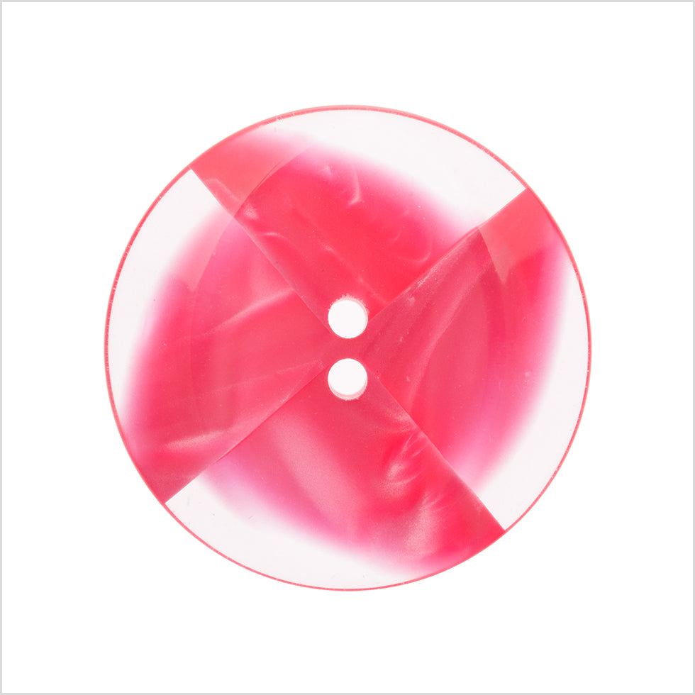 Plastic 2-Hole Button Made in Italy - 44L/28mm - Pink and Transparent Swirled Fan Blades - Joann Fabrics