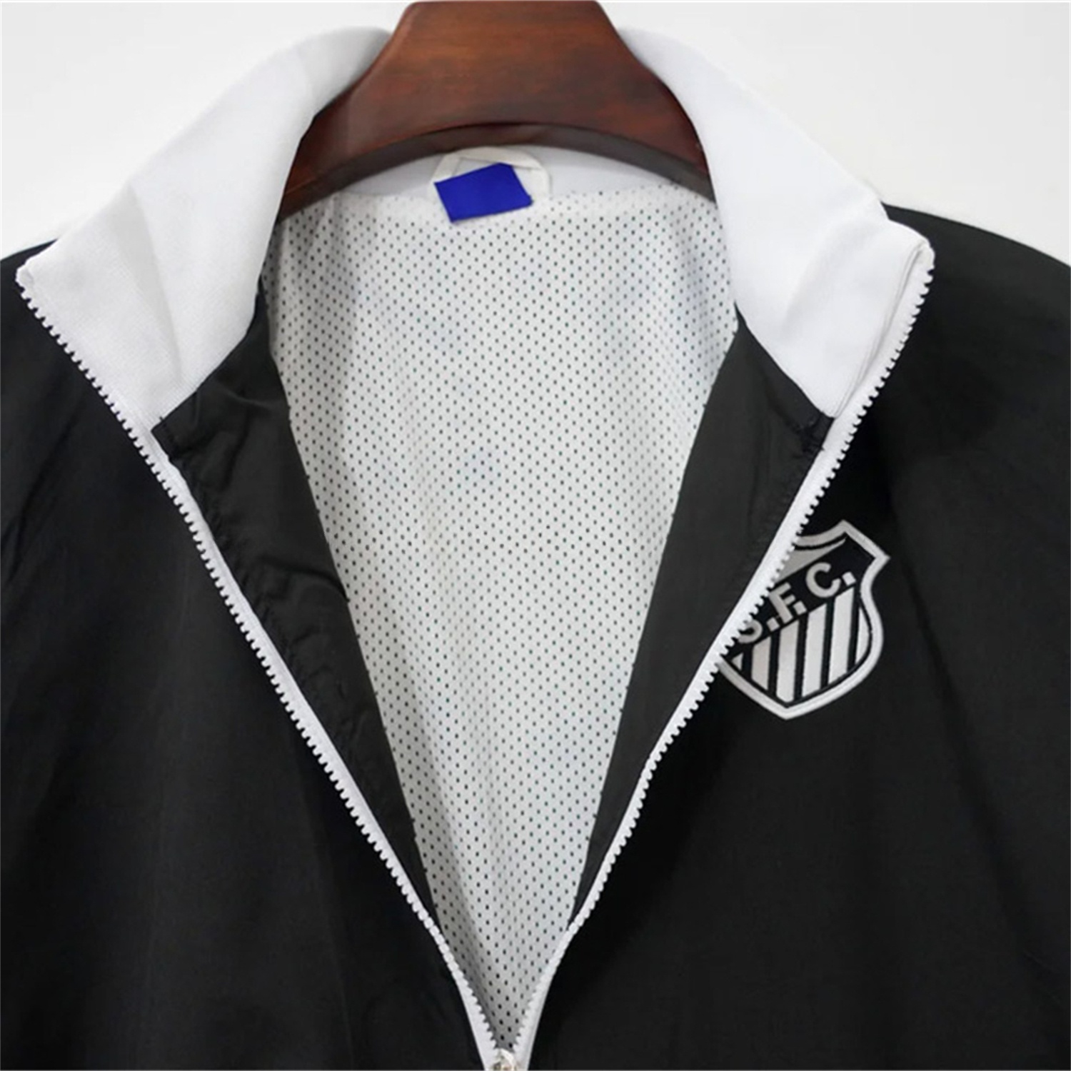 Santos 26-27 Black With White Edges Windbreaker Jacket - UnitedFutballJersey