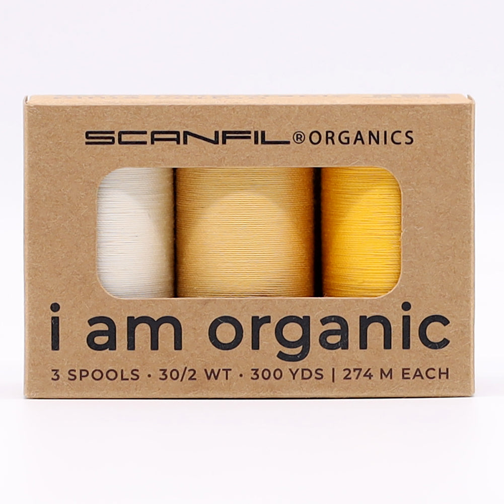 SCANFIL® 30wt Organic Pima Cotton Thread Trio Set - 3ct 300yd Spools - Sunshine Yellows - Joann Fabrics