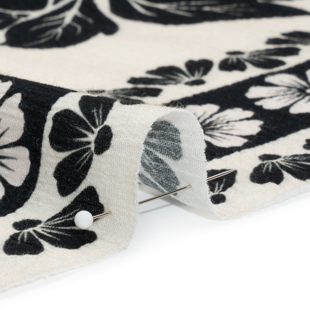 Crinkled Cotton Gauze Panel - Black and White Roses - Mood Exclusive Mounting Roses Print - Joann Fabrics