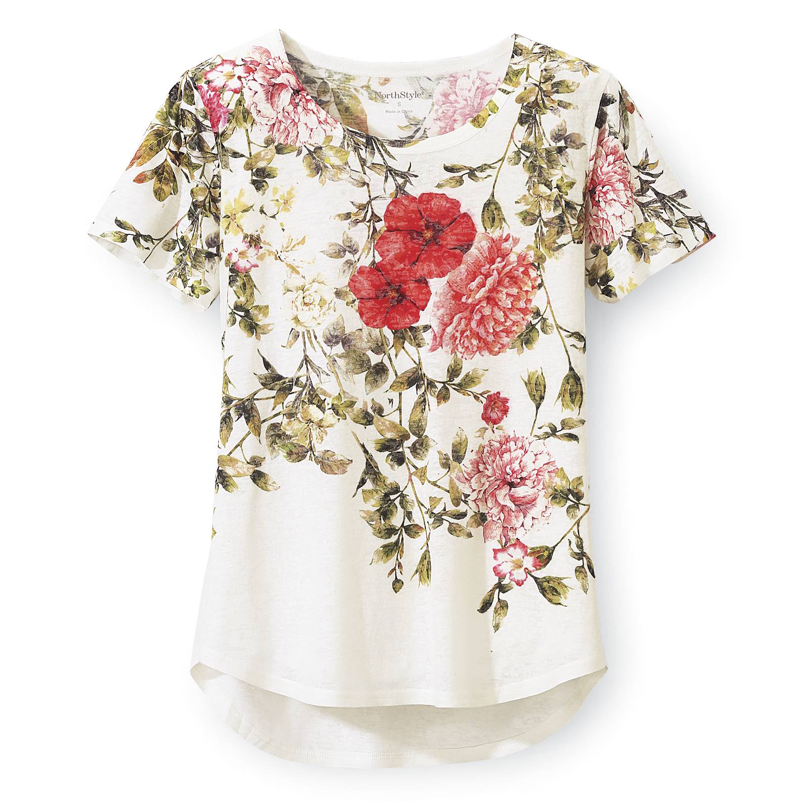Burnout Flower-Print Top - Northstyle Catalog