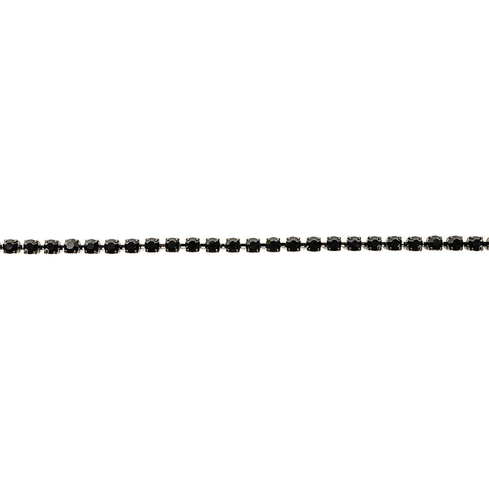 Vintage Czech Jet Rhinestones and Gunmetal Trim - SS29/6.14MM - Joann Fabrics