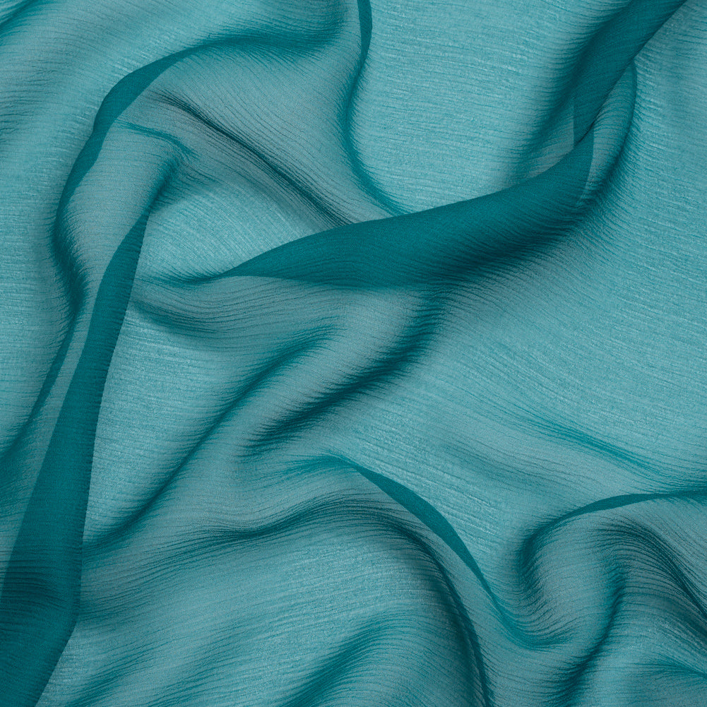 Crinkled Silk Chiffon - Deep Teal - Premium Collection - Joann Fabrics
