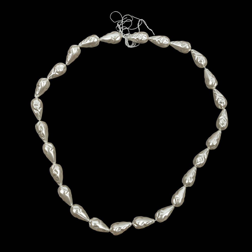 Vintage Faux Pearl Teardrop Beads Strand - 1.125