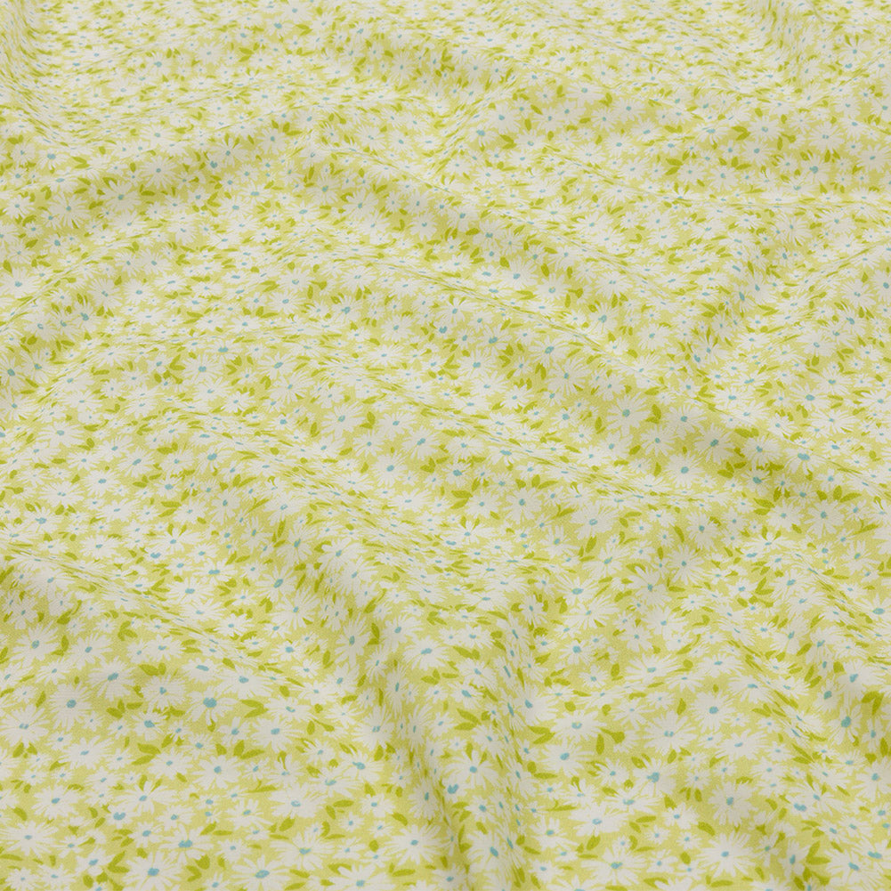 Cotton Poplin - Lime Green and White Floral - Sunday in the Park Print - Mood Exclusive Secret Garden Collection - Joann Fabrics