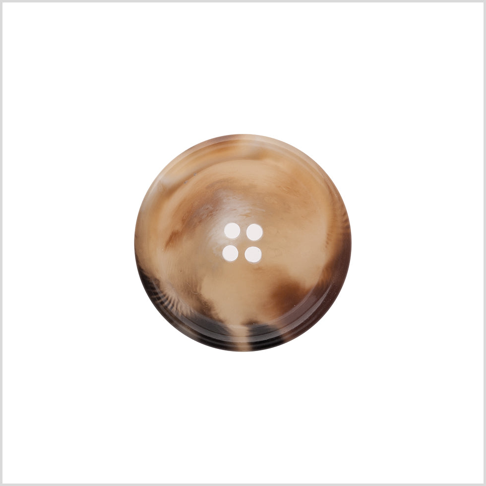 Italian Shiny Light Brown Rimmed 4-Hole Button - 40L/25.5mm - Joann Fabrics