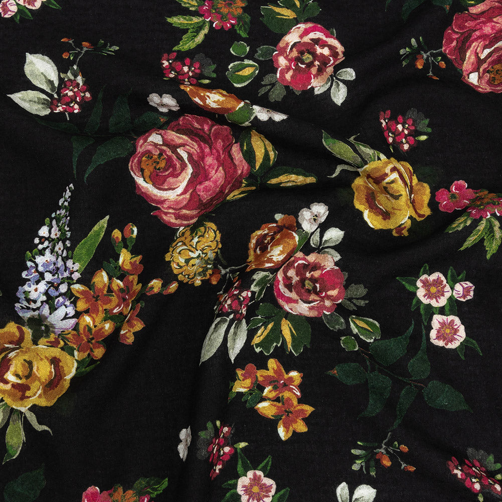 Mood Exclusive Black Rosaceous Resolution Spotted Viscose Jacquard - Joann Fabrics