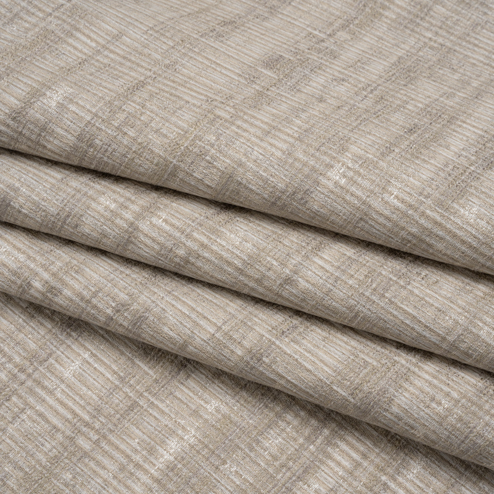 Textured Recycled Polyester Drapery Jacquard - Oyster Abstract - British Imported - Joann Fabrics