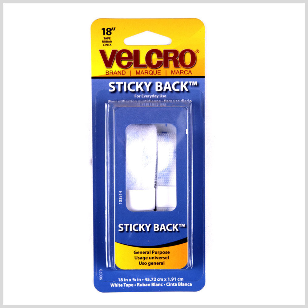 VELCRO&reg; Brand White Sticky Back Fastener - 18