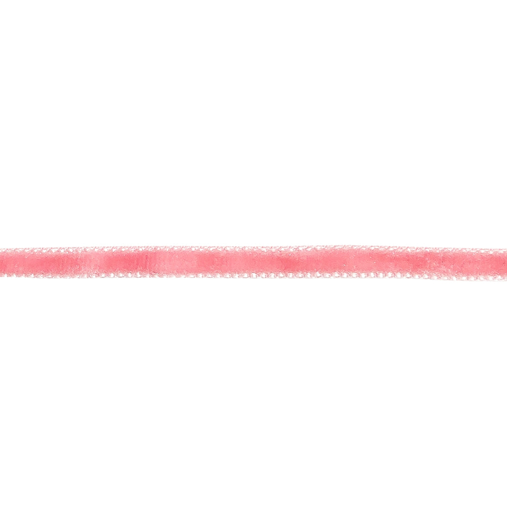 Bubblegum Pink Single Face Velvet Ribbon - 0.125