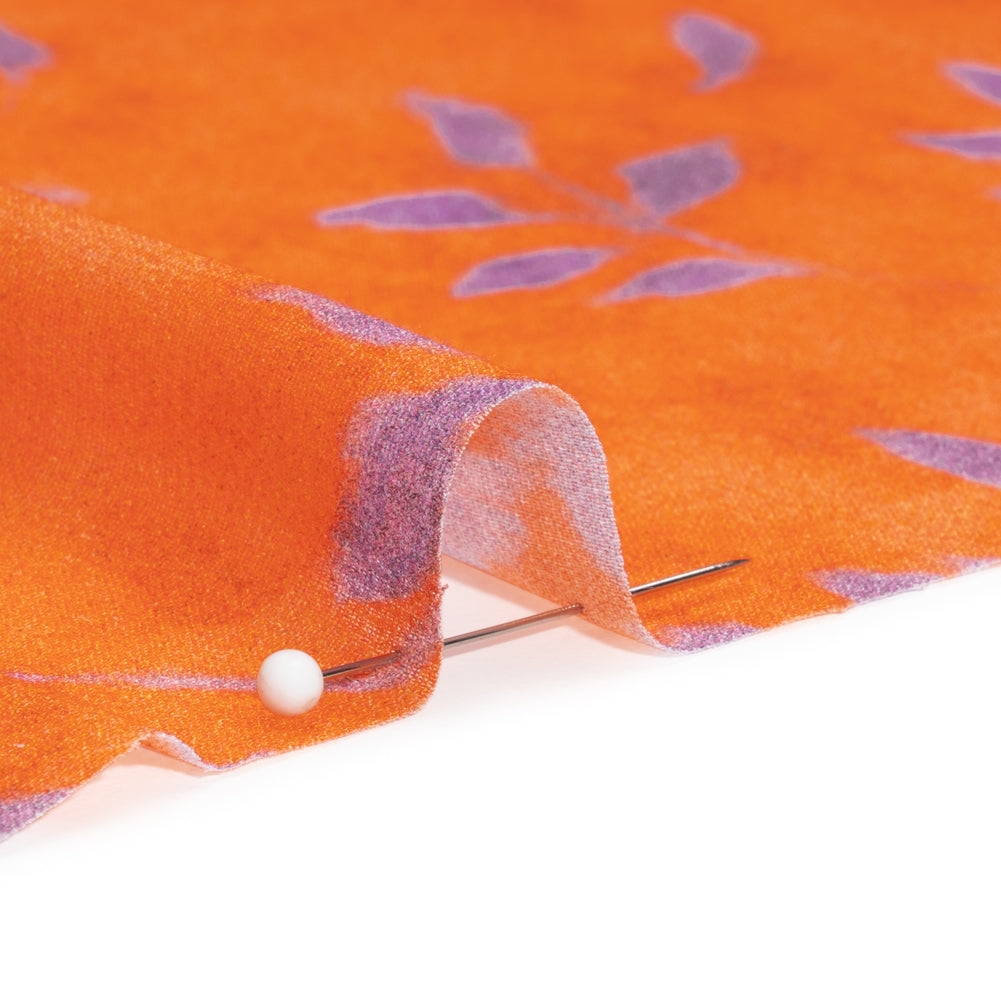 Mood Exclusive Orange and Purple Stamped on my Mind Viscose Georgette - Joann Fabrics