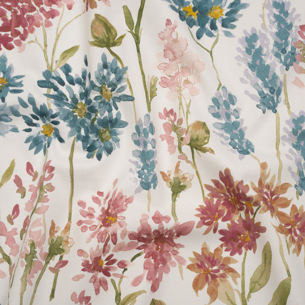 Printed Cotton Canvas - Peony Blooming Watercolor Garden - British Imported - Joann Fabrics