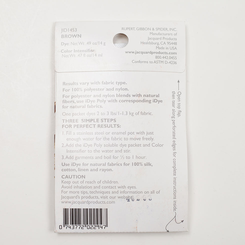 Jacquard iDye Poly Synthetic Fabric Dye - 453 Brown - Joann Fabrics