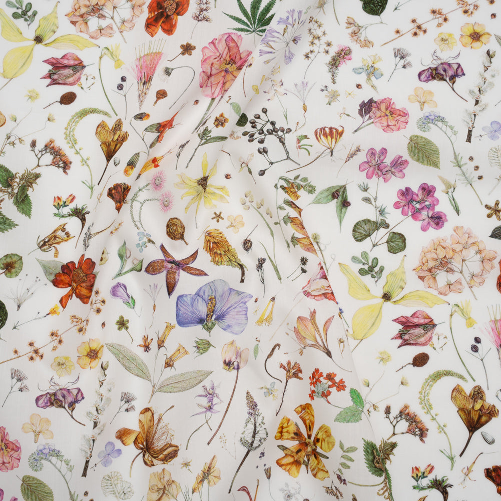 Liberty Fabrics Tana Lawn® - Floral Eve Multi Bright - Pink, Red and Green Scattered Plants and Flowers - Joann Fabrics