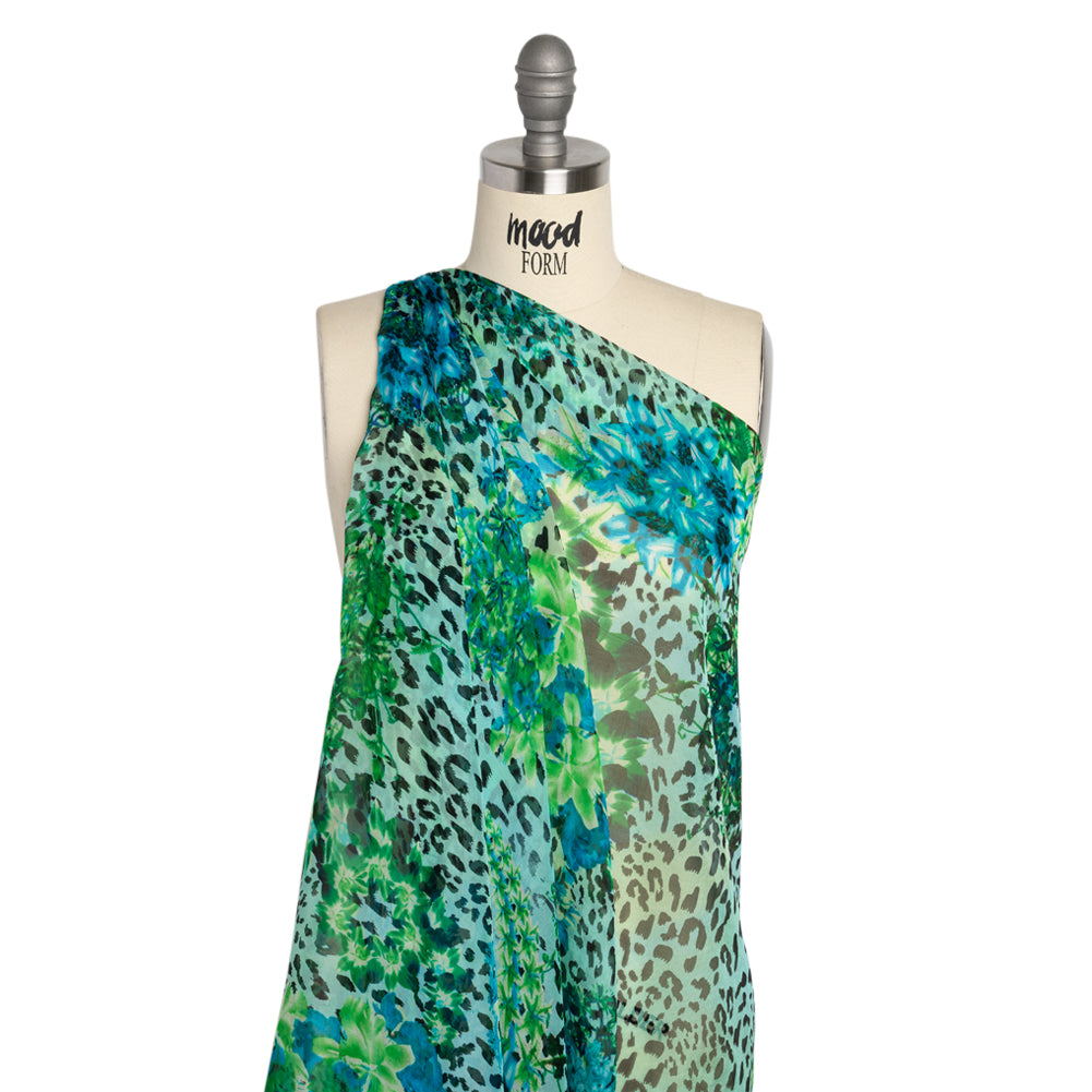 Blue and Green Jungle Fun Silk Voile - Joann Fabrics