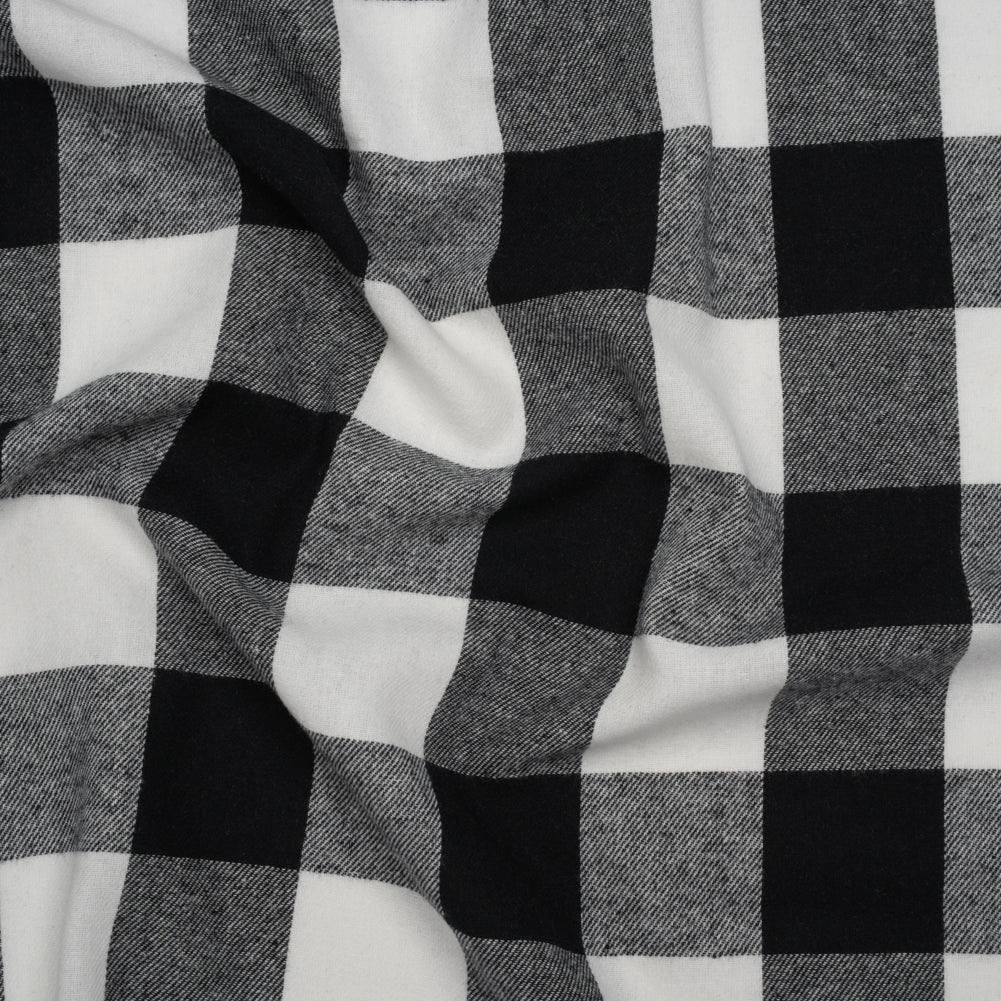Yarn-Dyed Cotton Twill Flannel - Black and White Buffalo Check - Joann Fabrics