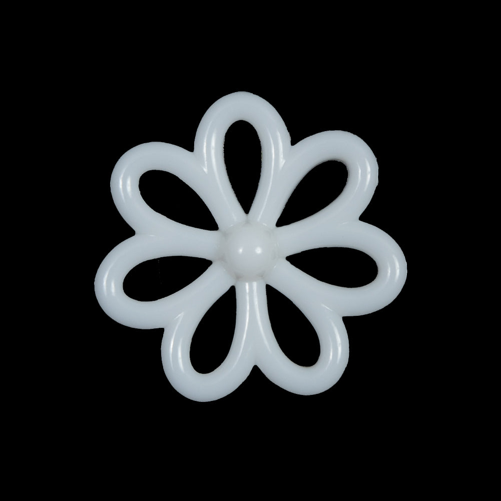 Italian White Flower Plastic Shank Back Button - 40L/25mm - Joann Fabrics