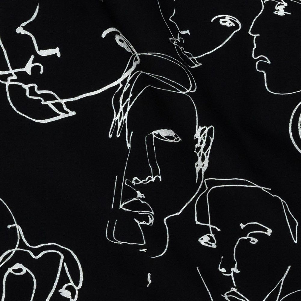 Mood Exclusive Black Candid Countenance Cotton Poplin - Joann Fabrics