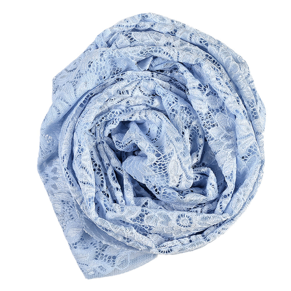 Re-Embroidered Stretch Lace - Placid Blue Sunflowers - McKee Collection - Joann Fabrics