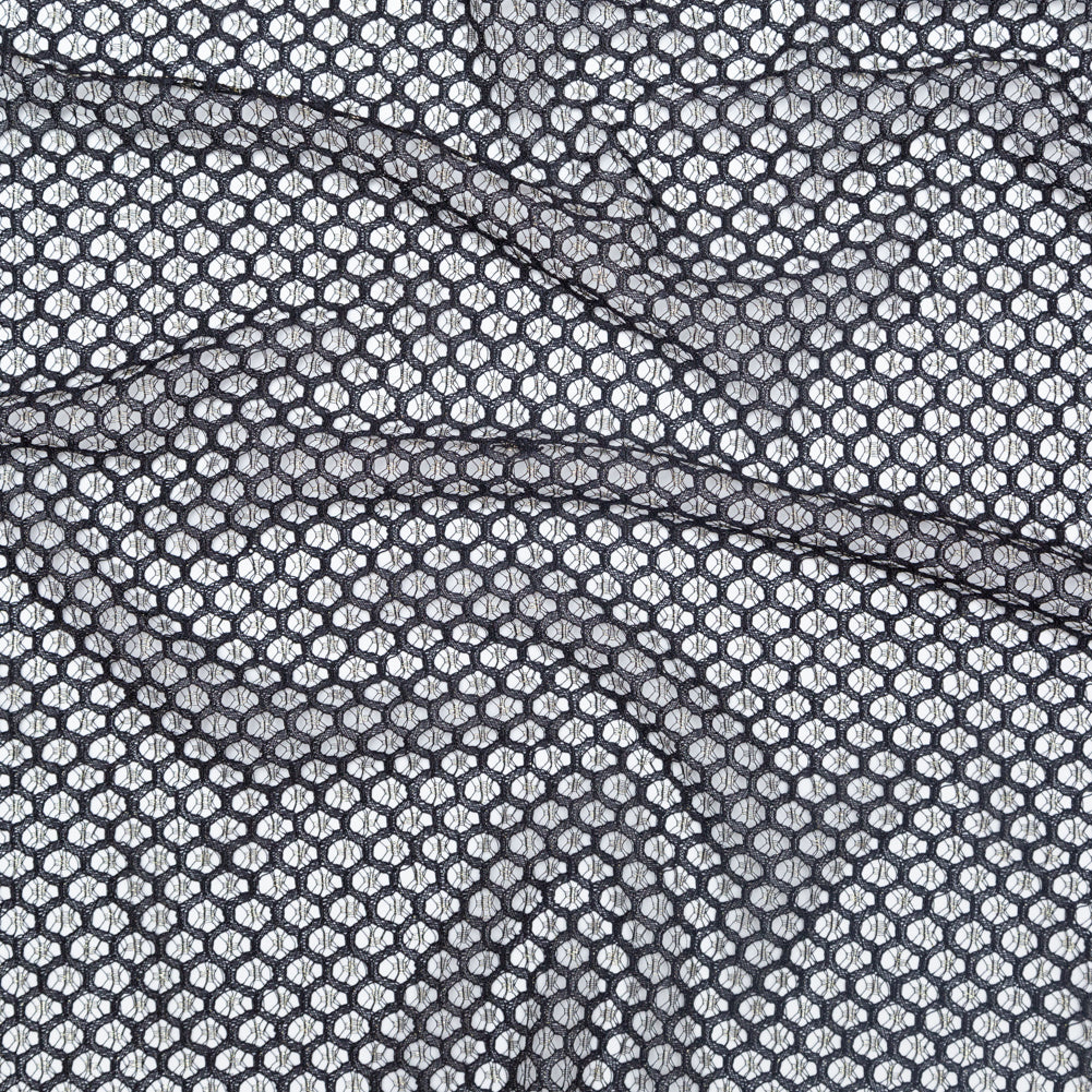 Stretch Corded Chantilly Lace - Metallic Gold and Black Geometric - Joann Fabrics