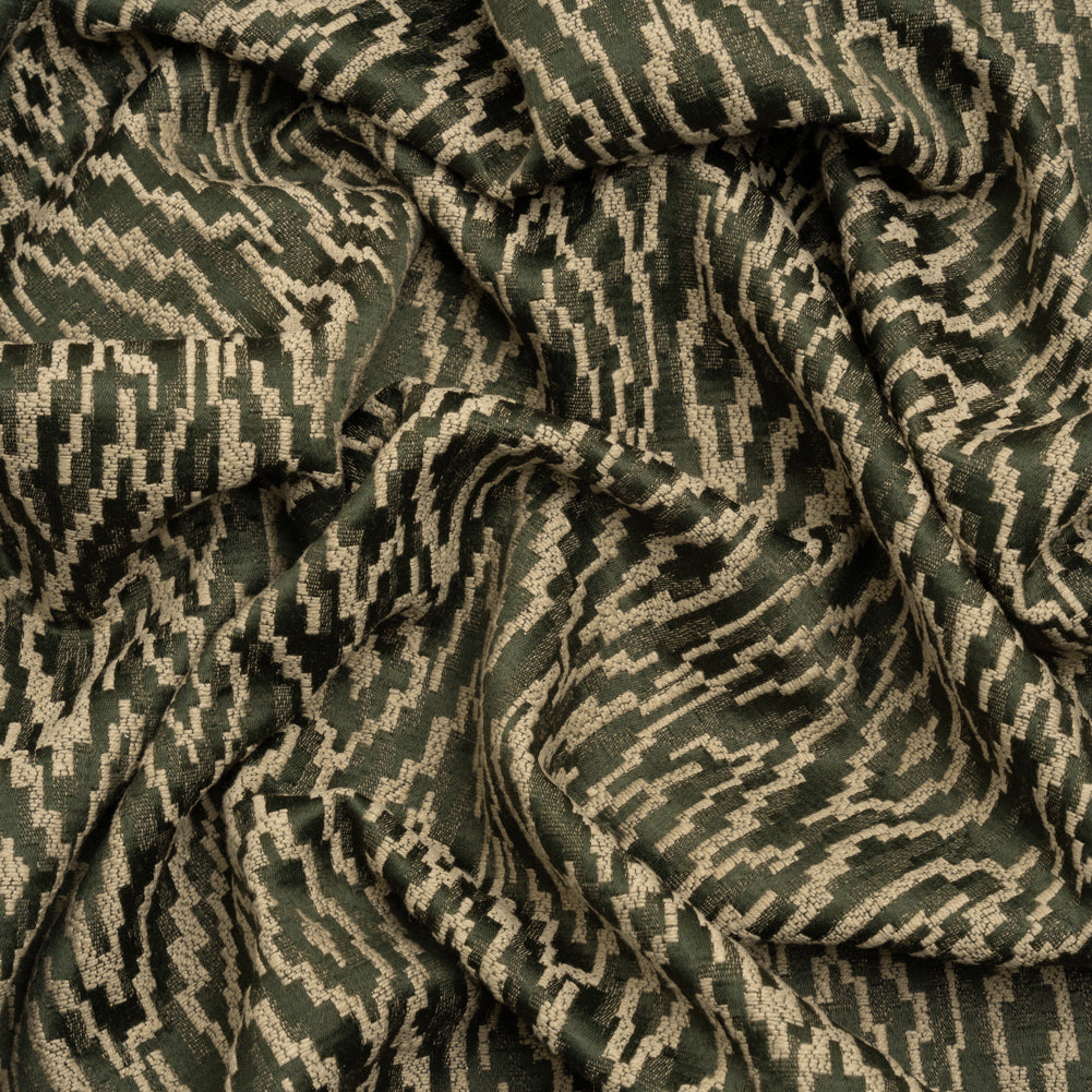 Geometric Recycled Polyester and Cotton Drapery Jacquard - Evergreen - British Imported - Joann Fabrics