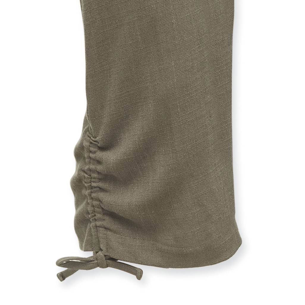 Linen-Blend Cinch-Leg Pull-On Capris, Pockets, Elastic Waist - Northstyle Catalog