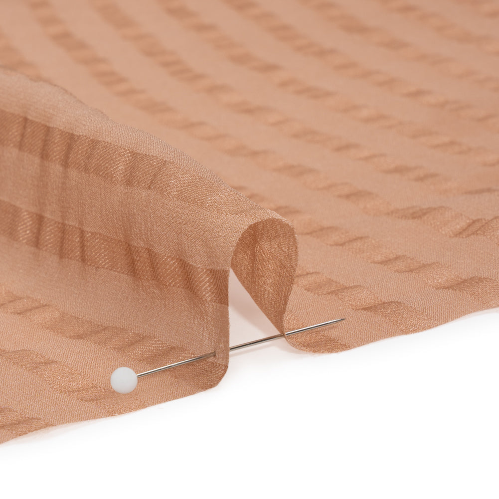 Famous Australian Designer Clay Silk Chiffon with Satin Faced Stripes - Joann Fabrics
