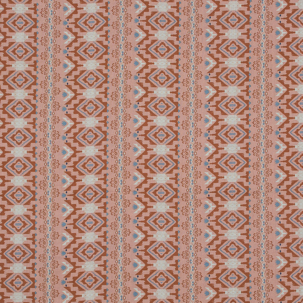 Cotton Voile - Peach and Red Geometric Stripes - Wisdom of Empathy Print - Mood Exclusive Key Largo Collection - Joann Fabrics