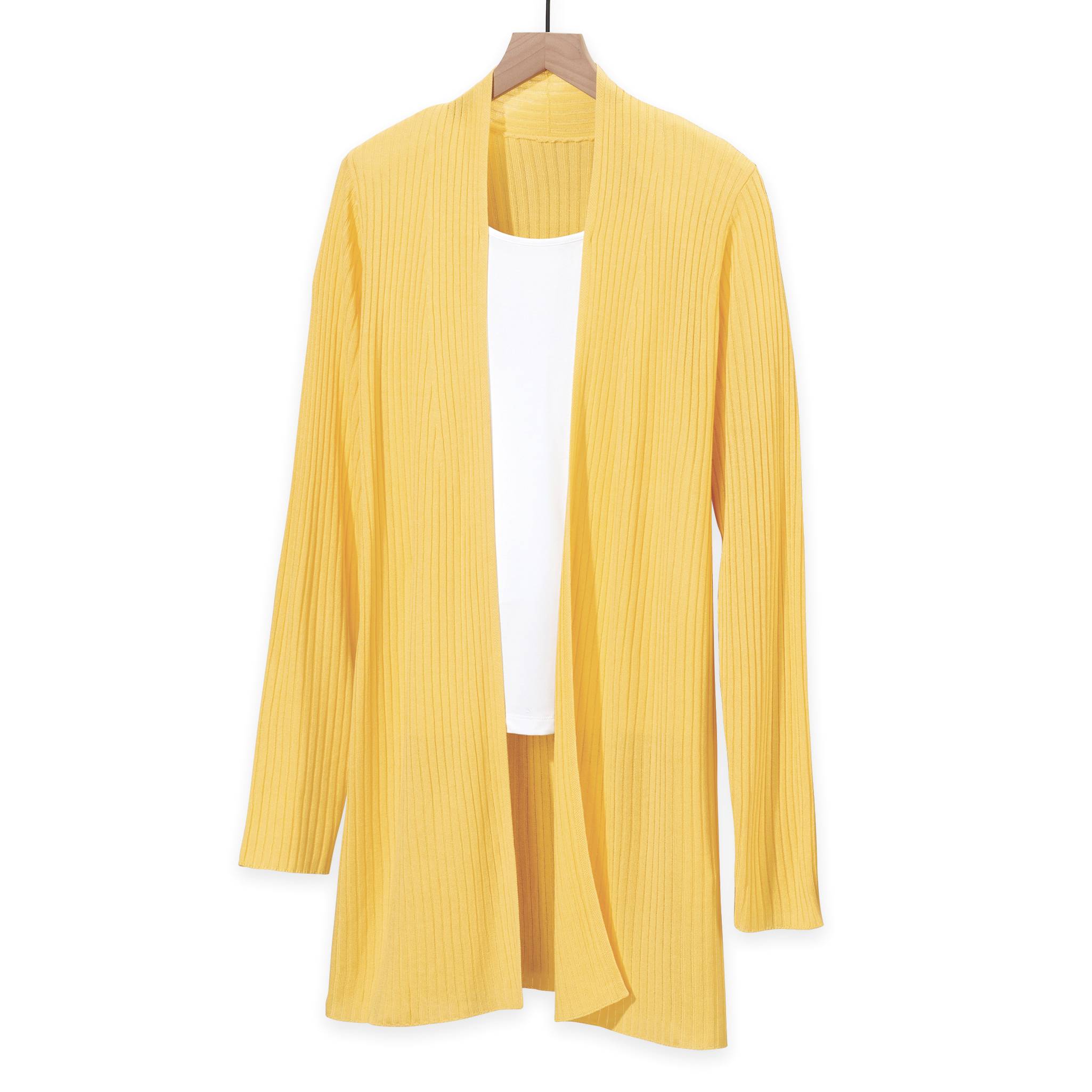 Long Ribbed Cardigan, Lightweight, Wide Rib, Open Front - Northstyle Catalog