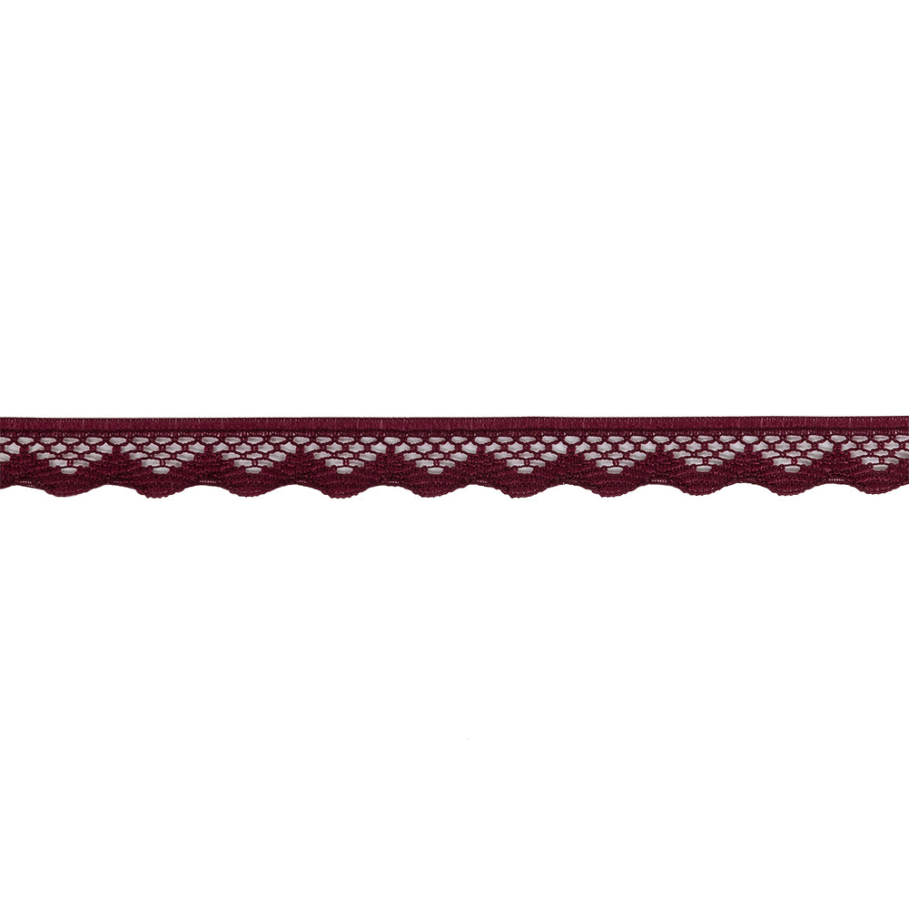 Wine Scalloped Edge Lace Geometric Trimming - 0.5