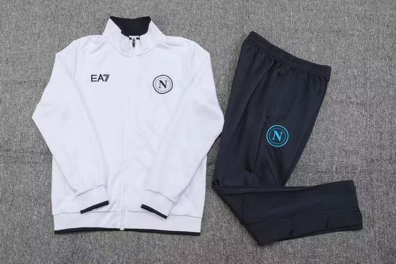 2024 Napoli  Long Zipped Jacket white Football Shirt 1:1 Thai Quality Set